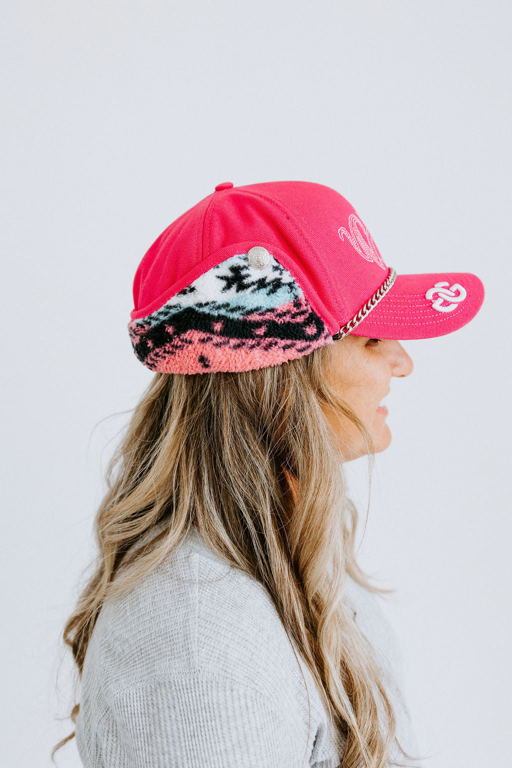 Wild Pink Ember Trapper Hat