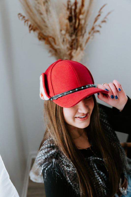 Burgundy Belle Earflap Hat