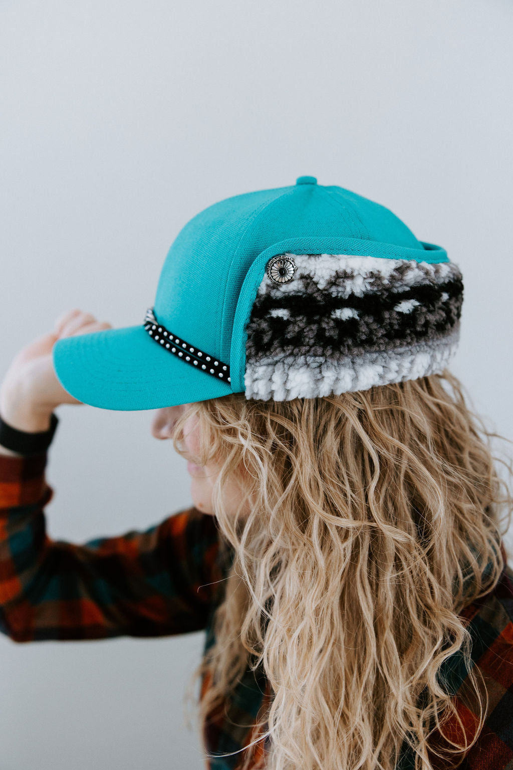 Teal Breeze Earflap Trapper Hat